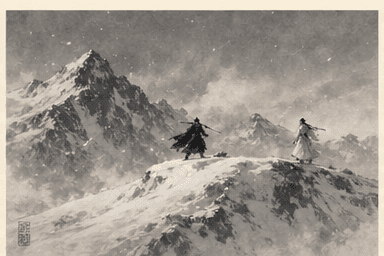 雪山飞狐书目水墨图
